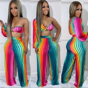 Multicolor two piece pant set.